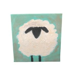 Spring sheep canvas painting